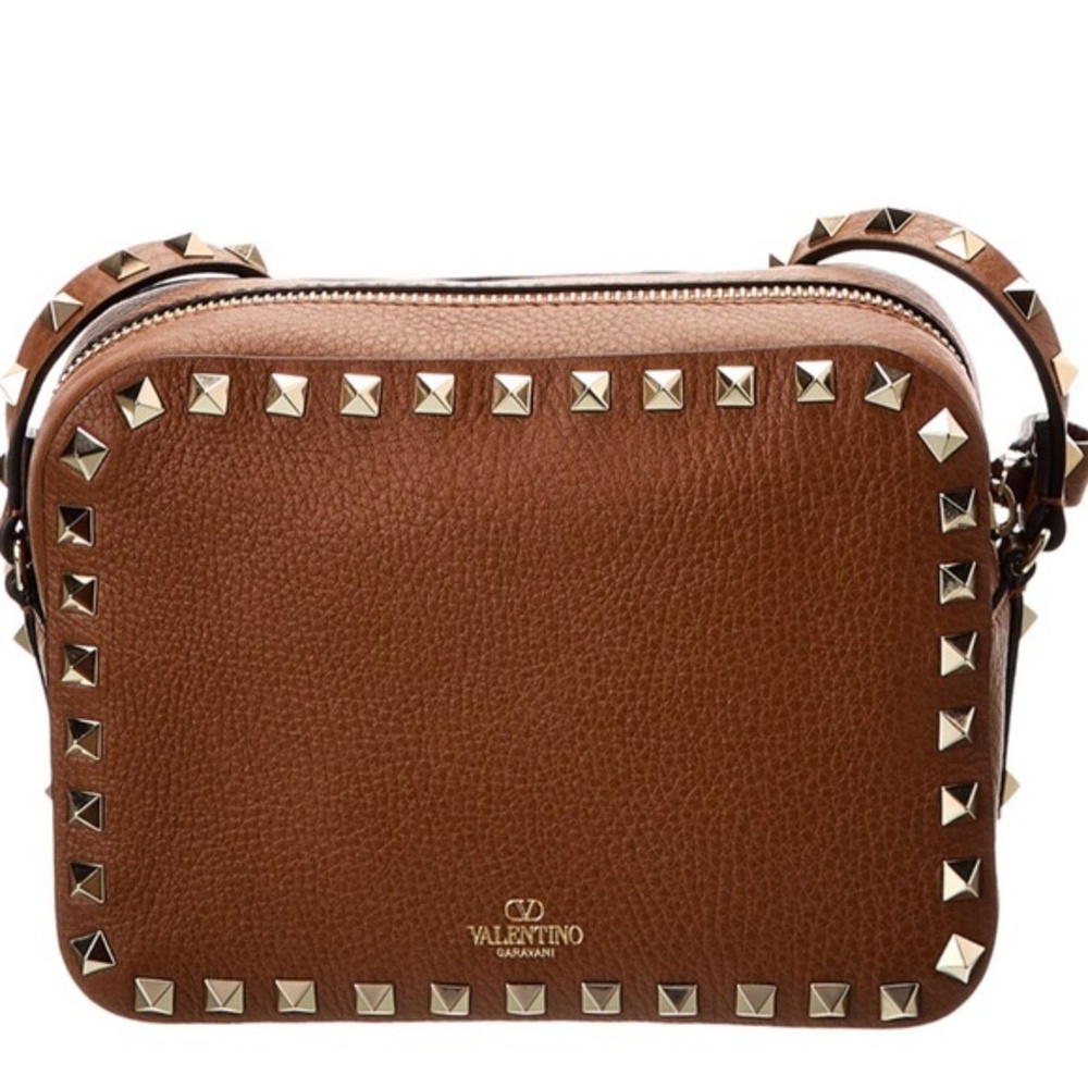 Valentino Rockstud Grainy Leather Camera Bag